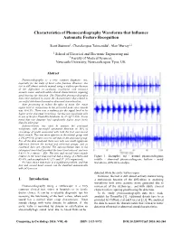 Characteristics of Phonocardiography Waveforms That Influence Automatic Feature Recognition