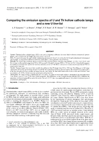 Comparing the Emission Spectra of U and Th Hollow Cathode Lamps and a New U Line-List