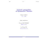 Generic Properties of Symmetric Tensors