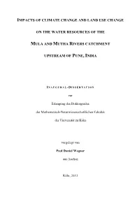 Impacts of Climate Change and Land Use Change on the Water Resources of the Mula and Mutha Rivers Catchment Upstream of Pune, In