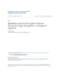 Mindfulness-Based and Cognitive-Behavior Therapy for Anger-Management : an Integrated Approach Jeffrey R