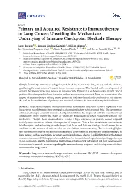 Primary and Acquired Resistance to Immunotherapy in Lung Cancer: Unveiling the Mechanisms Underlying of Immune Checkpoint Blockade Therapy
