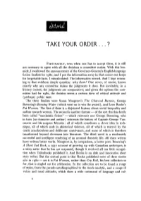 Take Your Order ... ?