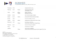 20Th - 28Th November 2015 2015 Schedule of Events the Regatta Organising Authority Reserves the Right to Amend This Schedule