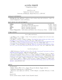 Agnès Ferté Curriculum Vitae