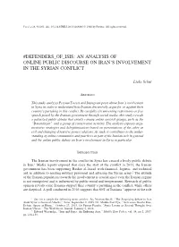 An Analysis of Online Public Discourse on Iran's Involvement in the Syrian