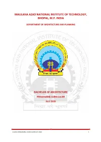 Bachelor of Architecture Programme Curriculum July 2020