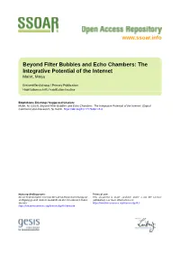 Beyond Filter Bubbles and Echo Chambers: the Integrative Potential of the Internet Mahrt, Merja