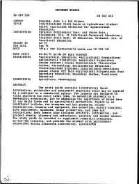 Individualized Study Guide on Apiculture: Student Guide