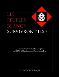 Les Peuples Blancs Survivront-Ils ?