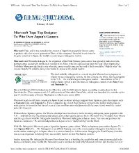 Microsoft Taps Top Designer to Win Over Japan's Gamers Page 1 of 2