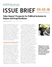 Prospects for Political Inclusion in Rojava and Iraqi Kurdistan