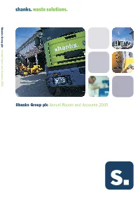Shanks Group Plc Annual Report and Accounts 2005