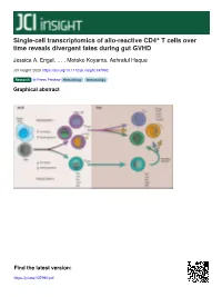 Single-Cell Transcriptomics of Allo-Reactive CD4 T Cells Over Time
