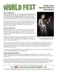 Study Guide Japanese Music & Instruments
