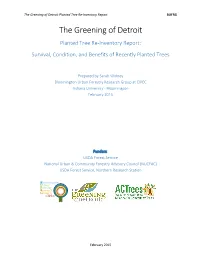 The Greening of Detroit Planted Tree Re-Inventory Report BUFRG
