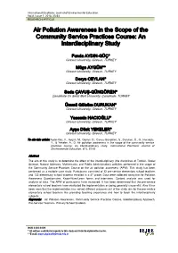 Air Pollution Awareness in the Scope of the Community Service Practices Course: an Interdisciplinary Study