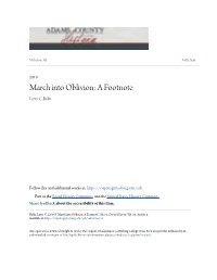 March Into Oblivion: a Footnote Larry C