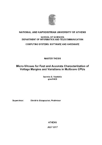 Micro-Viruses for Fast and Accurate Characterization of Voltage Margins and Variations in Multicore Cpus