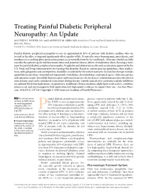Treating Painful Diabetic Peripheral Neuropathy: an Update MATTHEW J