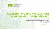 Accelerating Hpc Applications on Nvidia Gpus