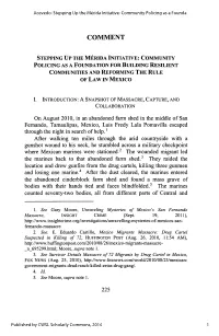 Community Policing As a Foundation for Building Resilient Communities and Reforming the Rule of Law in Mexico