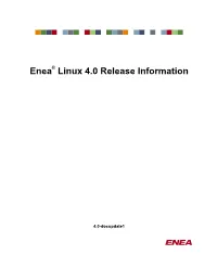 Enea® Linux 4.0 Release Information