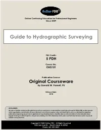 Guide to Hydrographic Surveying
