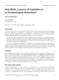 Holy Wells: a Source of Inspiration Or an Archaeological Distraction?