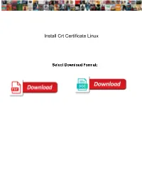 Install Crt Certificate Linux