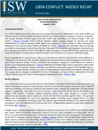 Libya Conflict: Weekly Recap