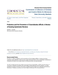 Probiotics and the Prevention of Clostridioides Difficile: a Viewre of Existing Systematic Reviews