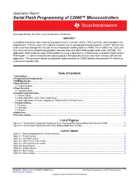Serial Flash Programming of C2000 Microcontrollers