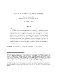 Spatial Influences in Upward Mobility