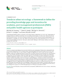 Trends in Urban Rat Ecology: a Framework to Define the Prevailing