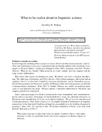 What to Be Realist About in Linguistic Science