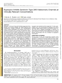 Bupropion Inhibits Serotonin Type 3AB Heteromeric Channels at Clinically Relevant Concentrations