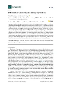 Differential Geometry and Binary Operations
