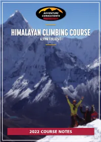 Himalayan Climbing Course Notes 2022