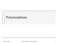 Parametric Polymorphism • Subtype Polymorphism • Definitions and Classifications