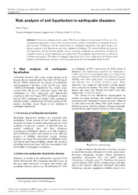 Risk Analysis of Soil Liquefaction in Earthquake Disasters
