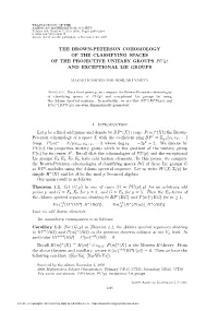 THE BROWN-PETERSON COHOMOLOGY of the CLASSIFYING SPACES OFTHEPROJECTIVEUNITARYGROUPSPU(P) and EXCEPTIONAL LIE GROUPS