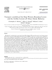 Transport Variability of the Deep Western Boundary Current and The