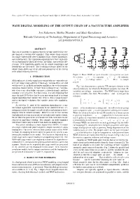 Wave Digital Modeling of the Output Chain of a Vacuum-Tube Amplifier