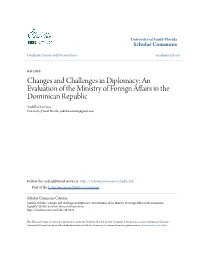 Changes and Challenges in Diplomacy: an Evaluation of the Ministry of Foreign Affairs in the Dominican Republic