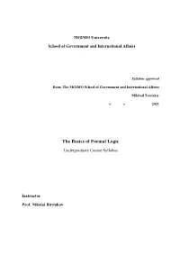 The Basics of Formal Logic