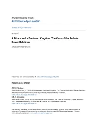 The Case of the Sudan's Power Relations