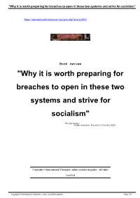 "Why It Is Worth Preparing for Breaches to Open in These Two Systems and Strive for Socialism"