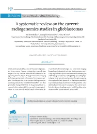 A Systematic Review on the Current Radiogenomics Studies in Glioblastomas, P