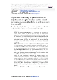 Angiotensin-Converting Enzyme Inhibitors Or Angiotensin II Receptor Blockers and the Risk of Developing Rheumatoid Arthritis in Antihypertensive Drug Users